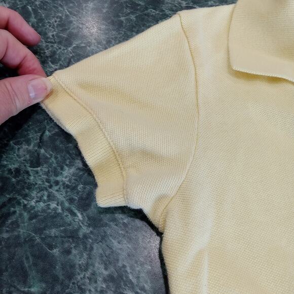 VTG RARE Ralph Lauren Rugby Big Kicker Short Sleeve Yellow Polo Shirt SZ Small - Picture 5 of 12